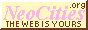 yellow sign saying: neocities the web is yours